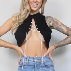 Lace up halter top